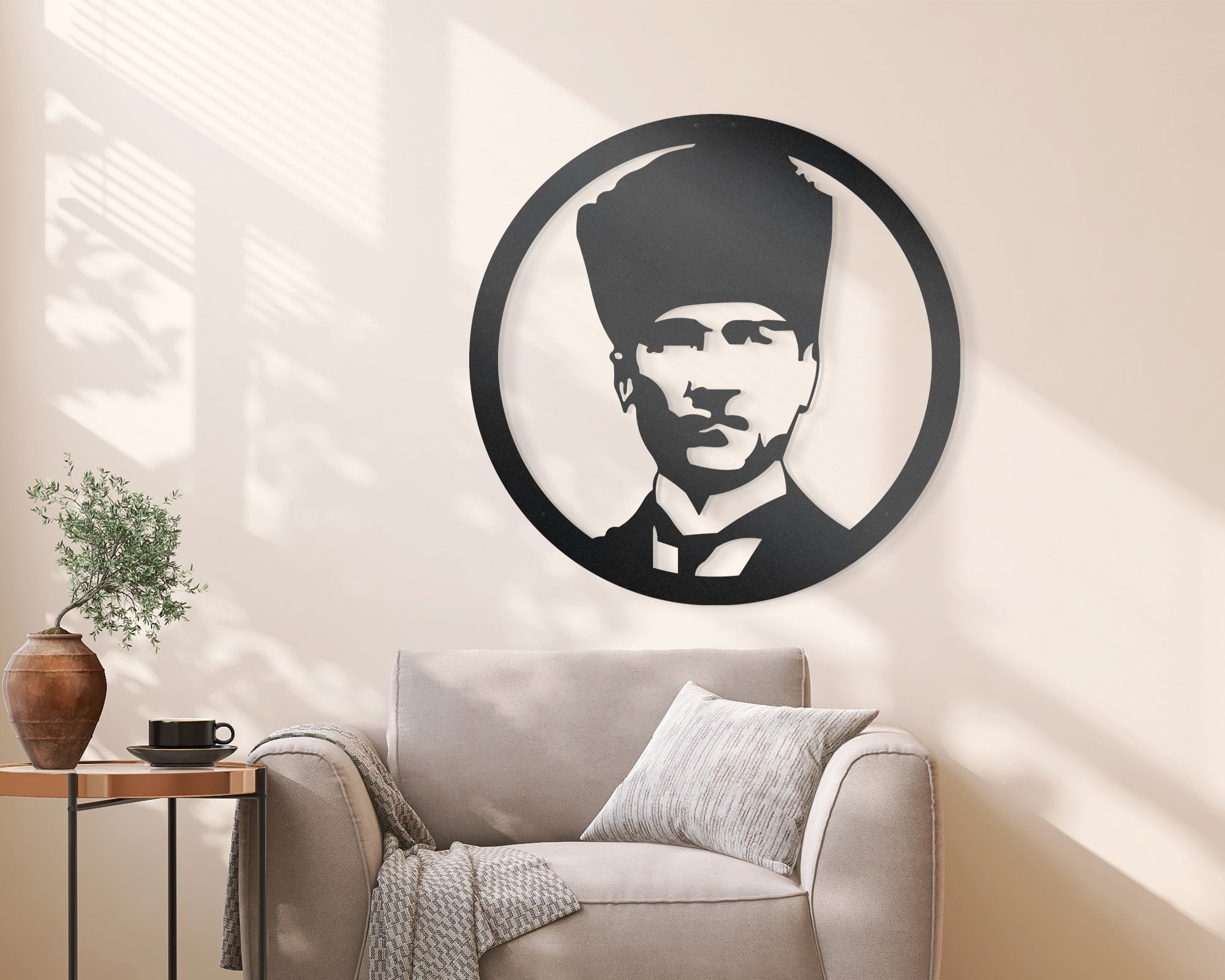 Dekoratif Metal Duvar Tablosu Atatürk Portresi