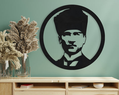 Dekoratif Metal Duvar Tablosu Atatürk Portresi
