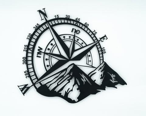 Pusula Dağ Temalı Off Road Metal Tablo 45x40cm