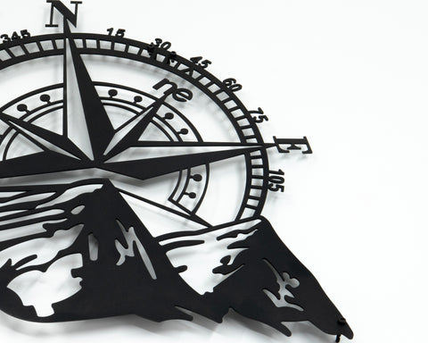 Pusula Dağ Temalı Off Road Metal Tablo 45x40cm