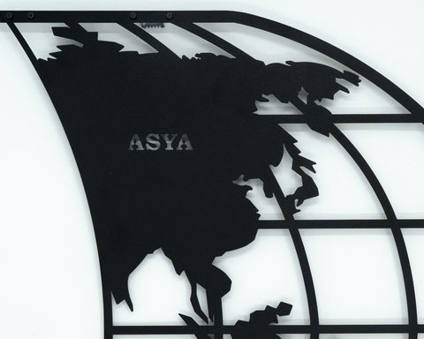 Dekoratif  Dünya Haritası Metal Duvar Tablosu