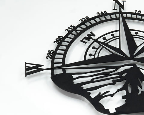 Pusula Dağ Temalı Off Road Metal Tablo 45x40cm