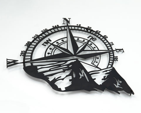 Pusula Dağ Temalı Off Road Metal Tablo 45x40cm